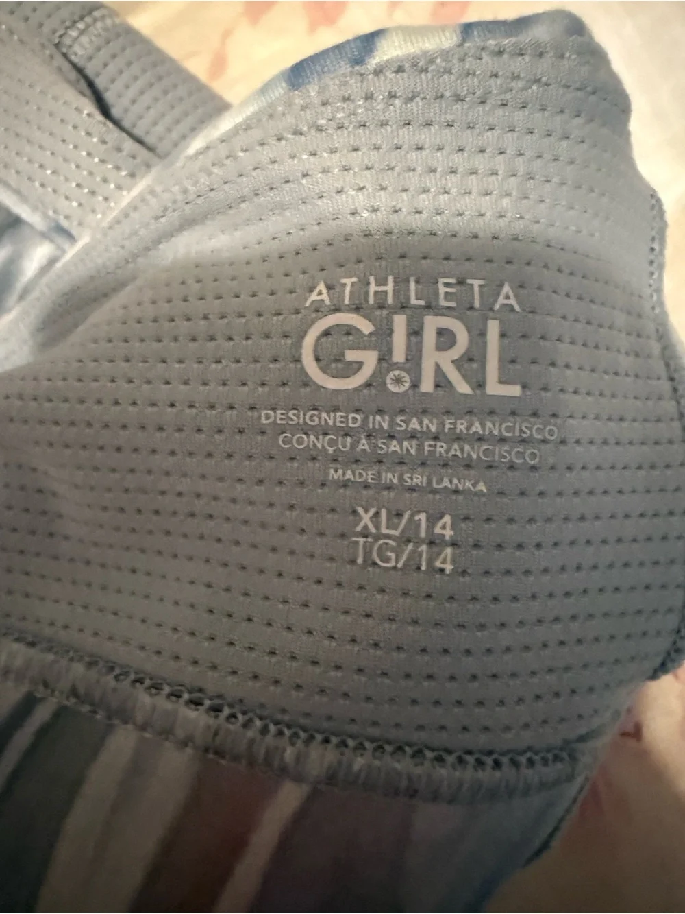 Athleta Girl XL/14 Upbeat Chit Chat Marbled Leggings & Sports Bra Set
